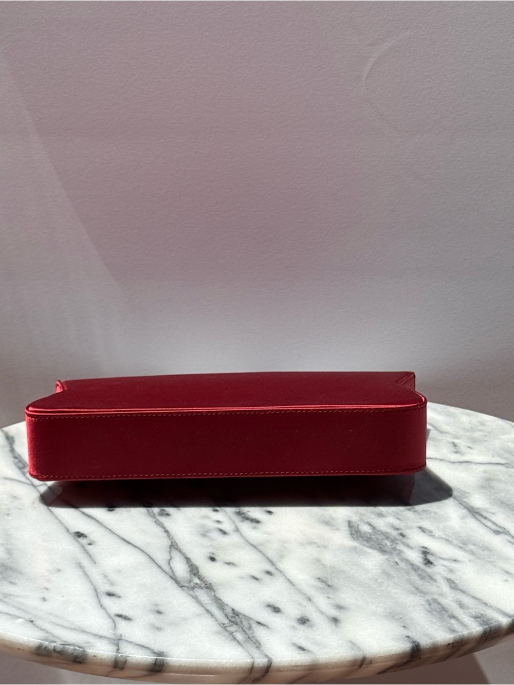 Destree Red Satin Knotted Accent Evening Clutch - Picture 4 of 9